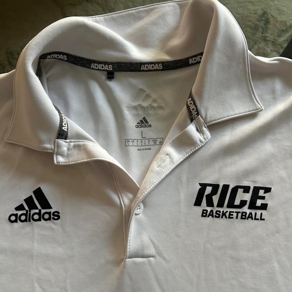 adidas Other - Adidas White Rice Basketball Men's Polo